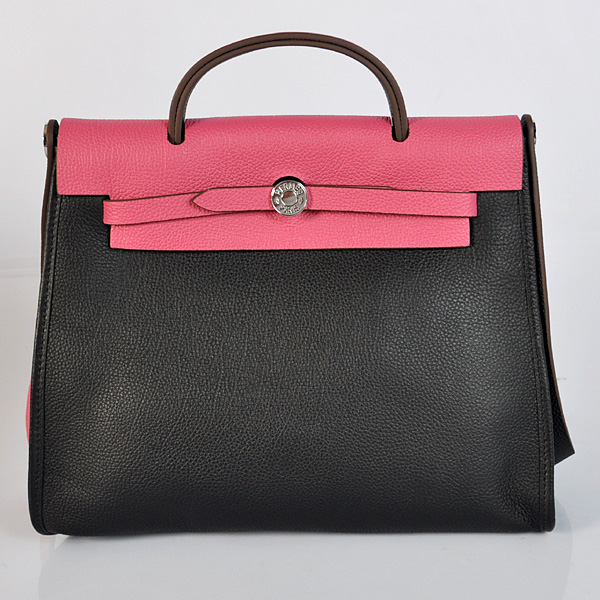 H9051 2012 nuovi Hermes Herbag 31CM Togo Bag in pelle 9051 Peach / Bl